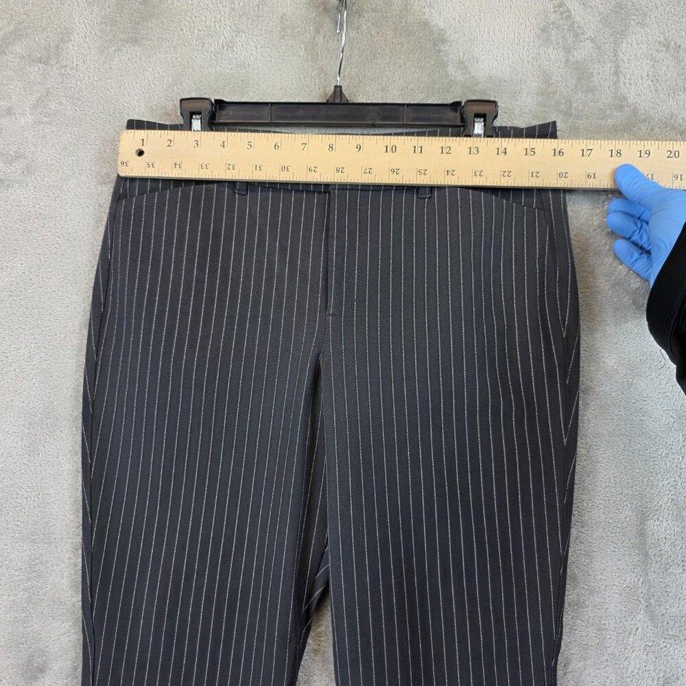 Old Navy Pants Womens Size 10 Gray Pinstripe High Rise Pixie Skinny Ankle Dress - Picture 2 of 12